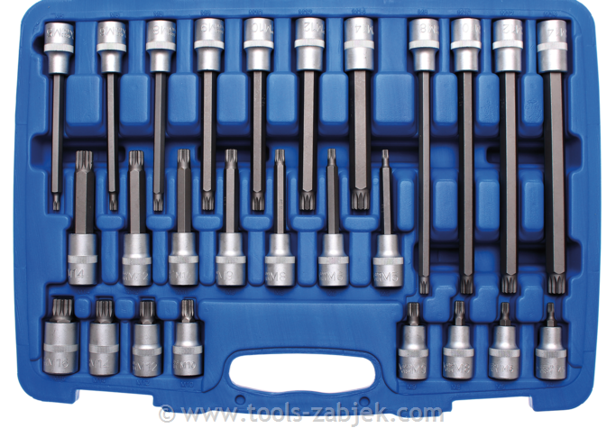 26-piece bit socket set for XZN 1/2" M4- M16 BGS TECHNIC