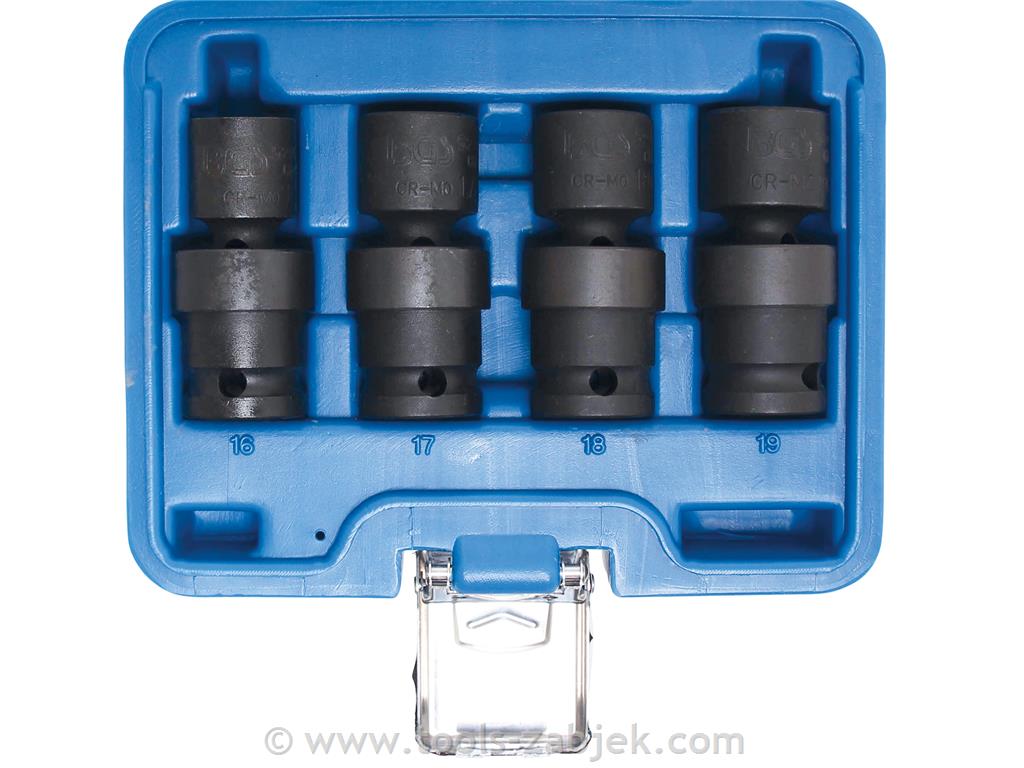 Universal impact ball joint socket set,1/2" 4-piece BGS TECHNIC