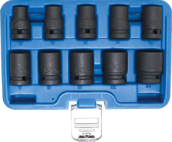 10-piece impact socket set 1/2", 10-24 mm BGS TECHNIC