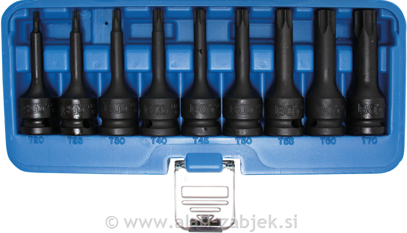 9-piece socket set for Torx 1/2" T20 - T70 BGS TECHNIC