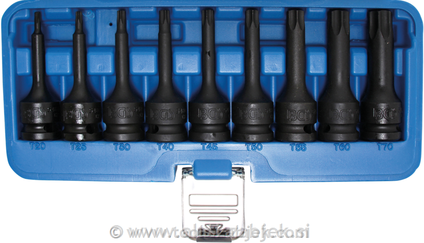 9-piece socket set for Torx 1/2" T20 - T70 BGS TECHNIC