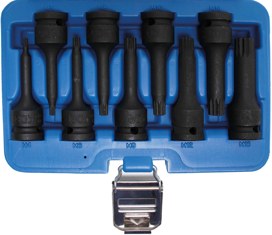 9-piece socket set XZN 1/2" M4 - M16 BGS TECHNIC