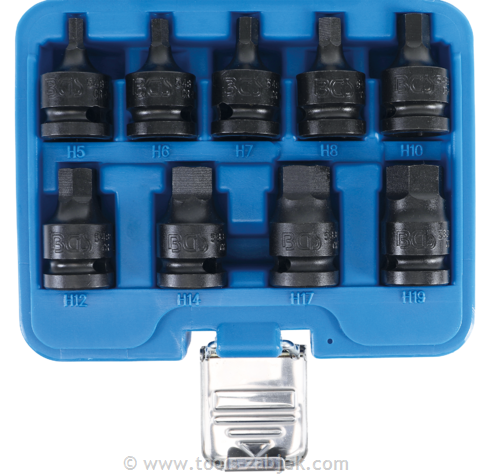 9-piece set of sockets 12.5 mm 1/2" BGS TECHNIC