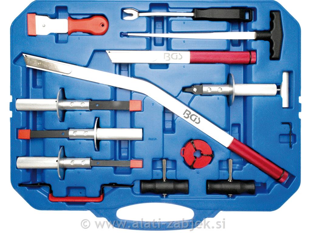 14-piece windscreen removal tool kit BGS TECHNIC
