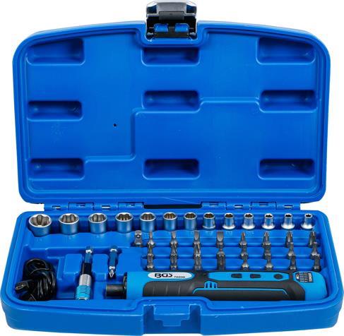 Cordless screwdriver with bits, 41 pcs BGS TECHNIC