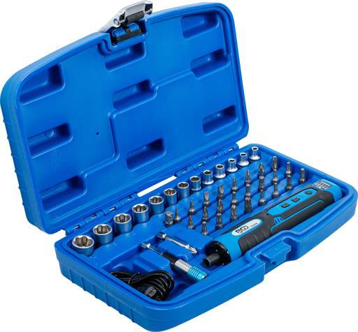 Cordless screwdriver with bits, 41 pcs BGS TECHNIC