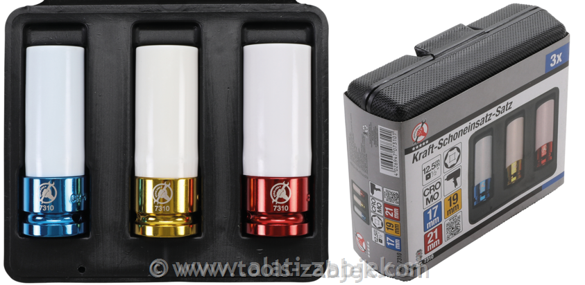 Socket set 1/2" 17 mm, 19 mm, 21 mm BGS TECHNIC