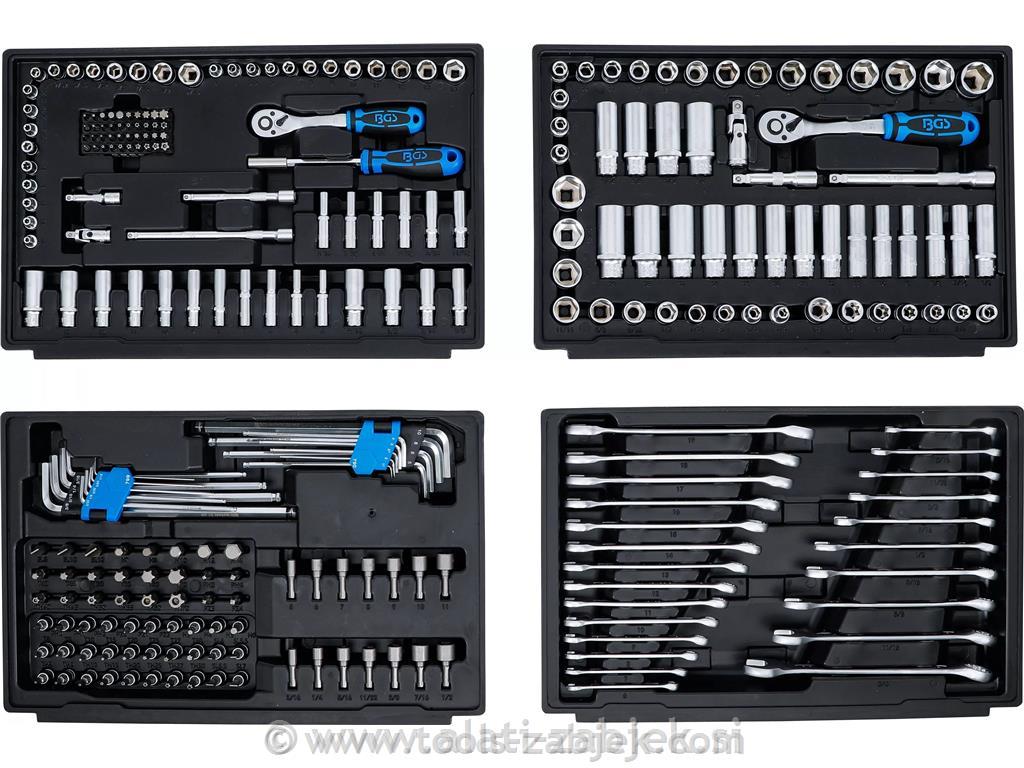 Socket set hexagon metric and inch sizes BGS TECHNIC