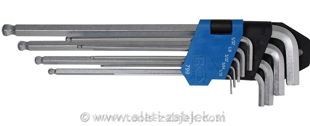 9-piece set of internal hexagon wrenches1/16" - 3/8" BGS TECHNIC