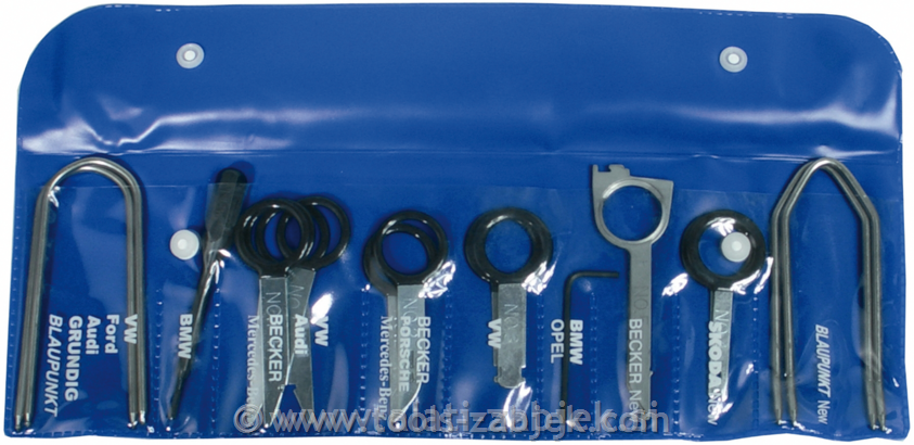 18-piece tool set for radio removal BGS TECHNIC