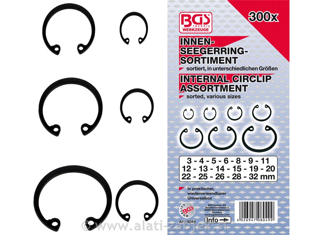 Internal circlip set 3-32 mm, 300 pcs BGS TECHNIC