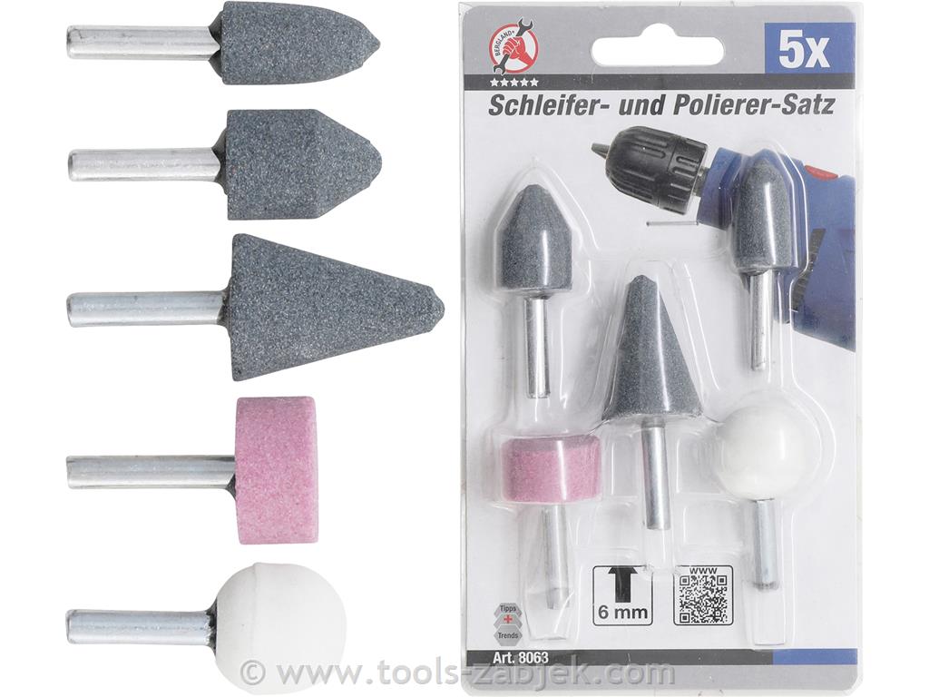 5-piece grinding stone set BGS TECHNIC