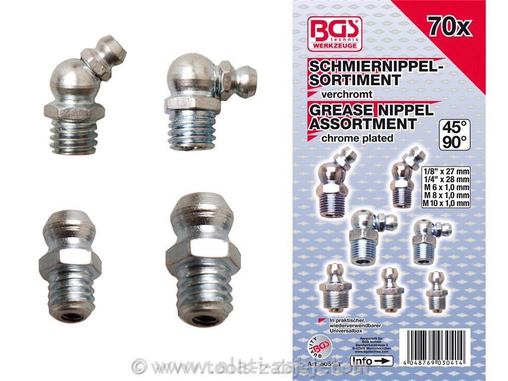 70-piece set of lubrication fittings BGS TECHNIC
