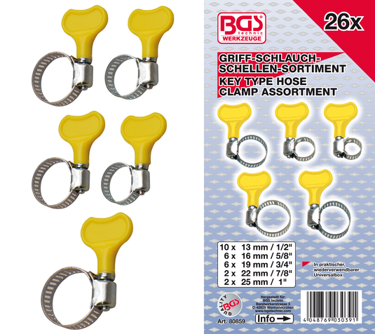 26-piece hose clamp set BGS TECHNIC