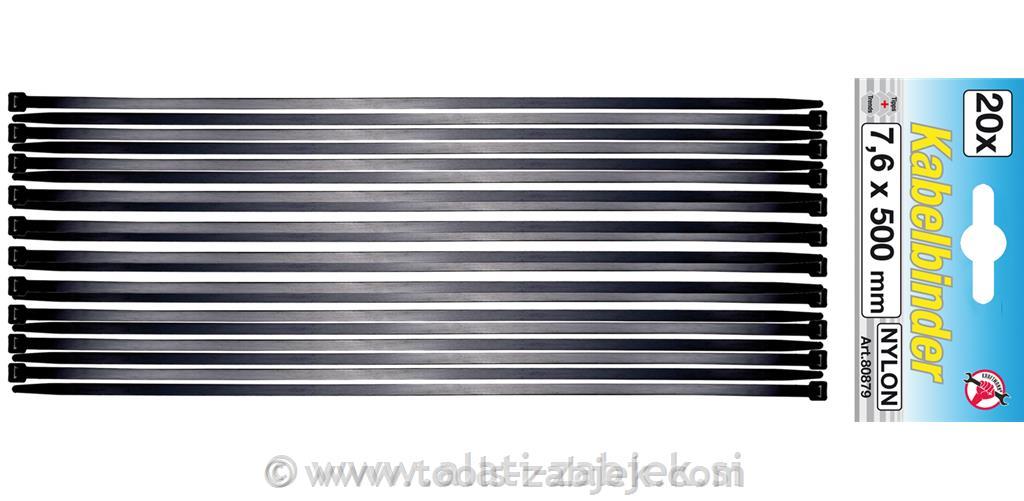 20-piece set of ties 7,6 x 500 mm BGS TECHNIC