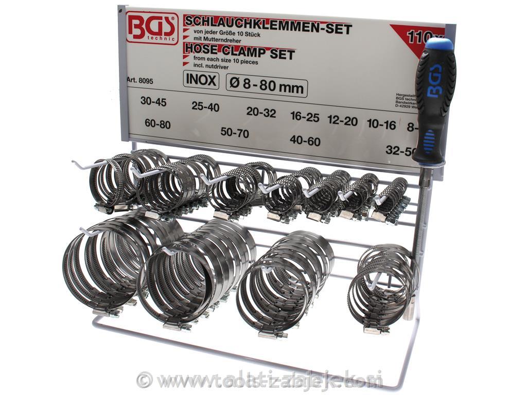 10-piece hose clamp set BGS TECHNIC