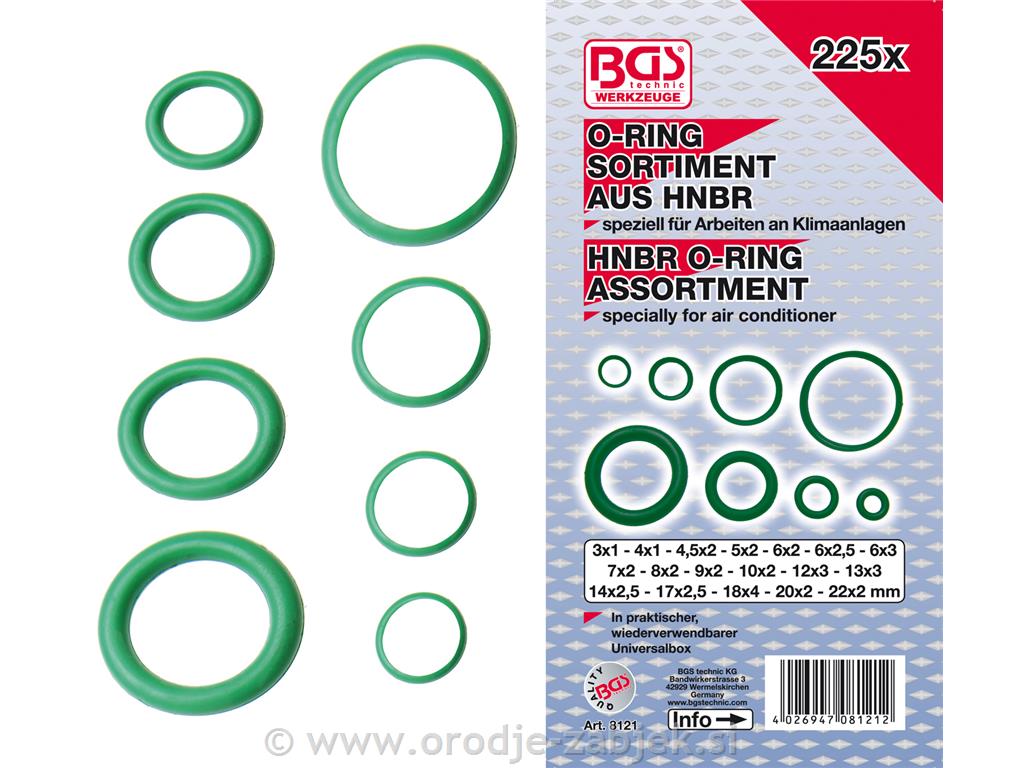 O-ring set 3-22 mm BGS TECHNIC