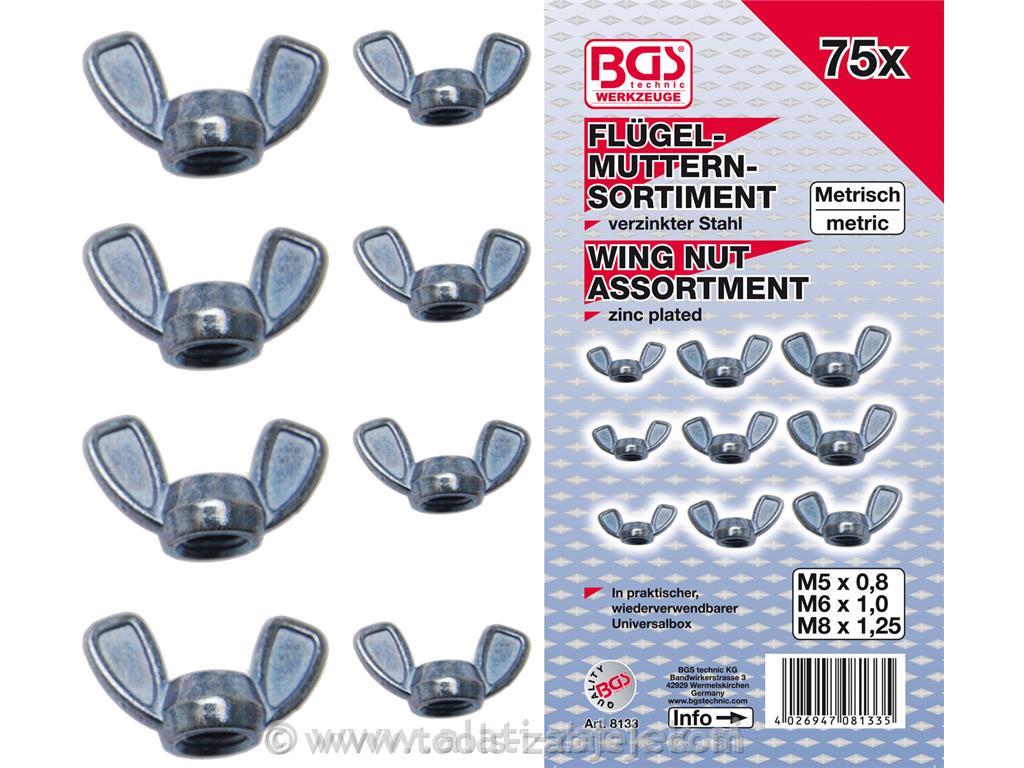 75-piece wing nut set BGS TECHNIC