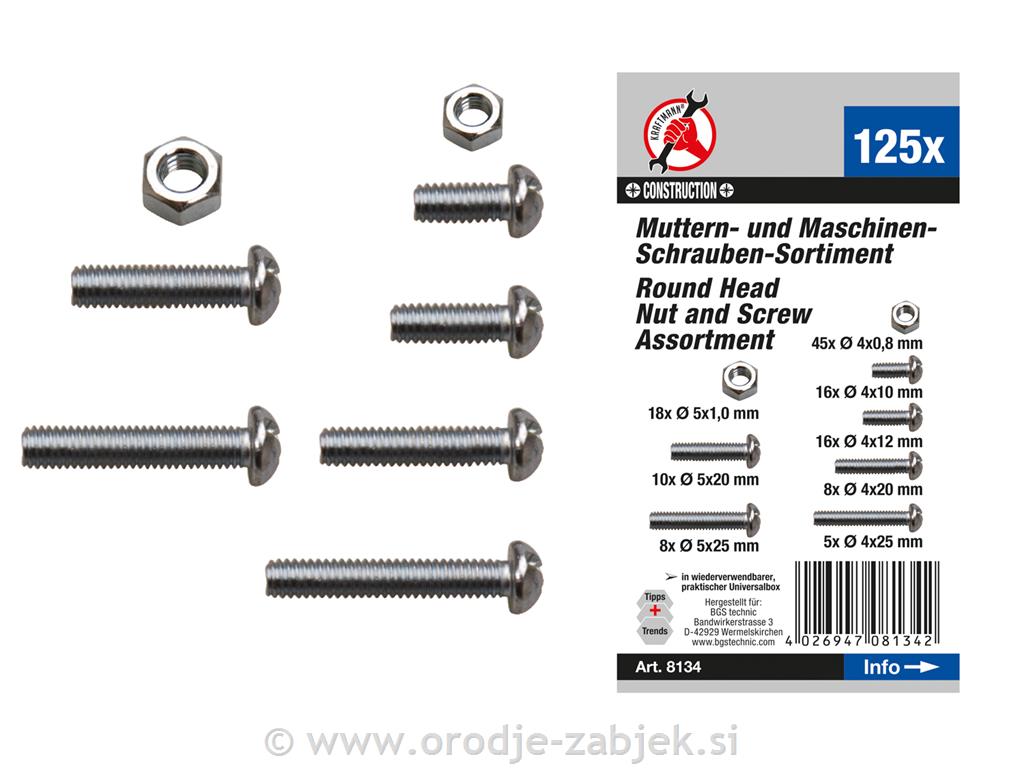 Set of screws and nuts M5-M4 BGS TECHNIC