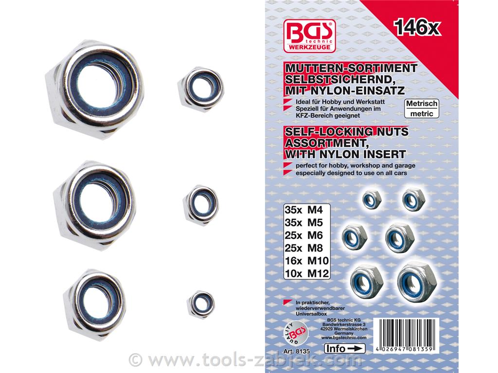 Set of chrome plated nuts BGS TECHNIC