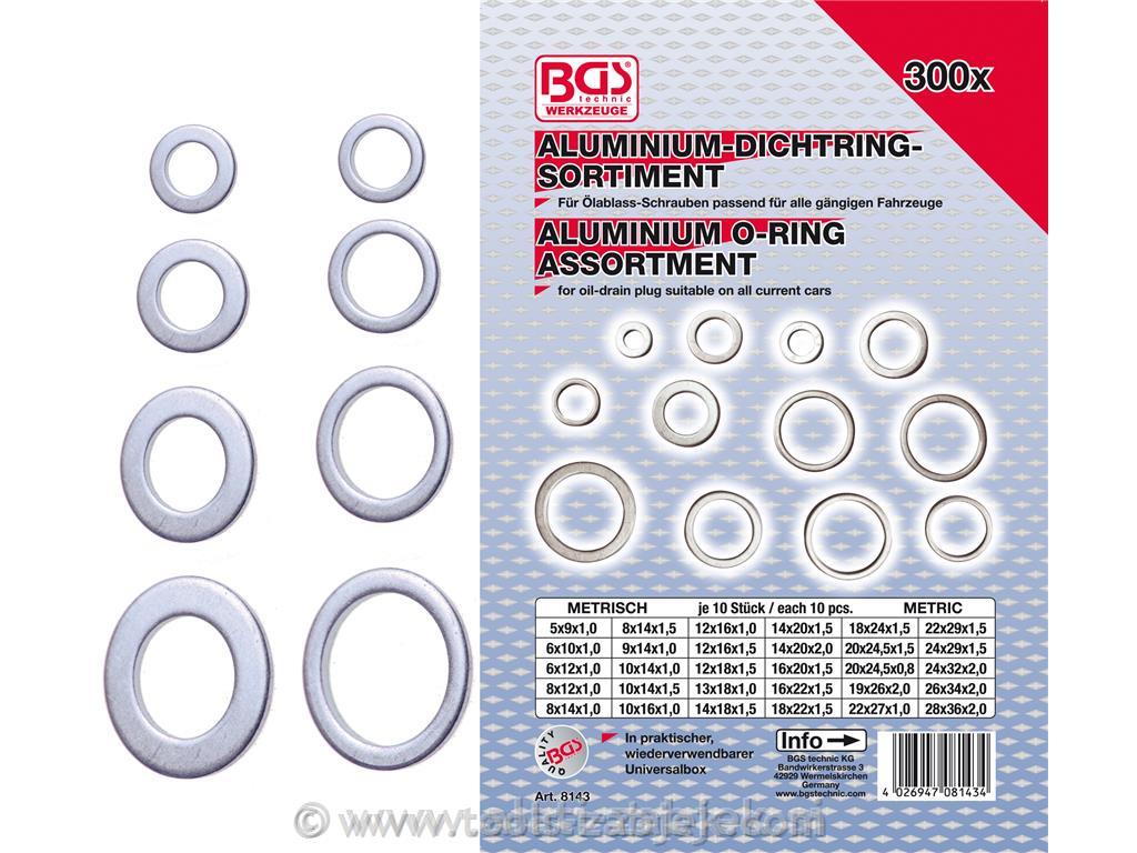 Set of aluminum washers, 300-piece BGS TECHNIC