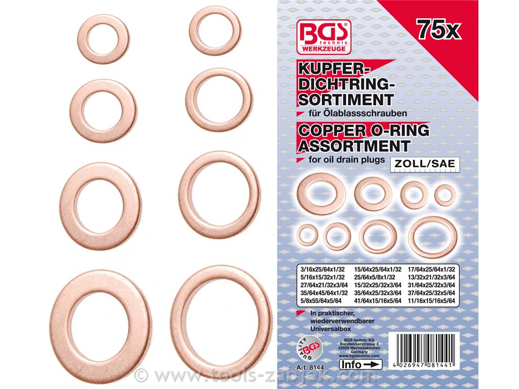 75-piece set of copper washers BGS TECHNIC