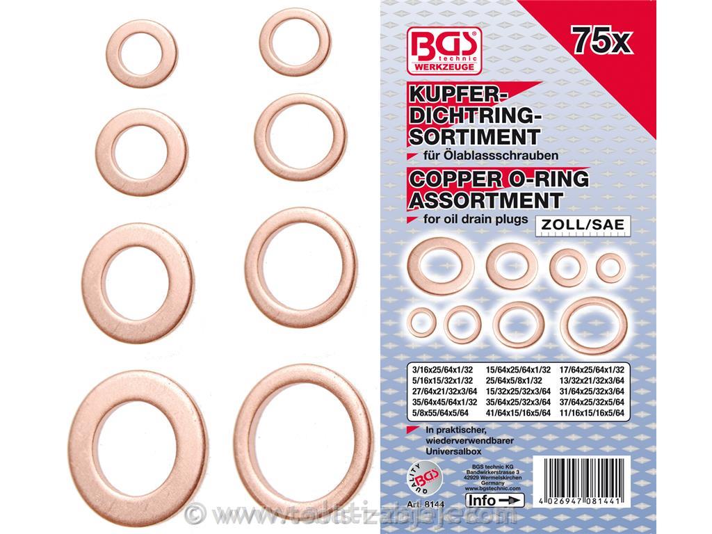 75-piece set of copper washers BGS TECHNIC