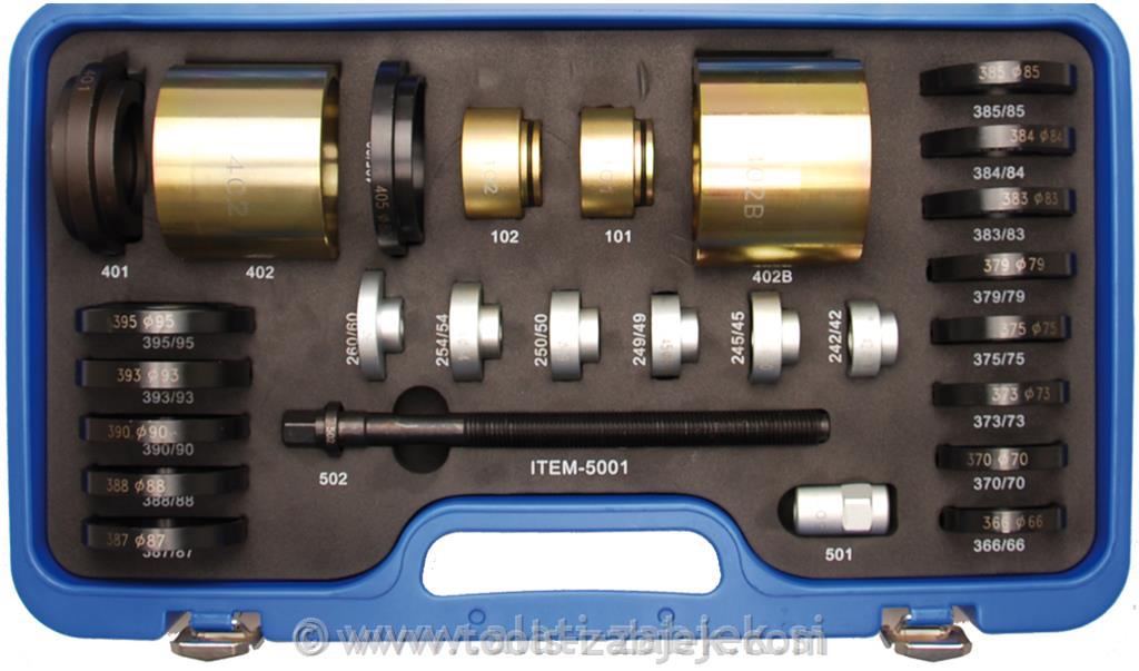 Wheel bearing mounting and dismounting tool set - Marcedes Benz BGS TECHNIC