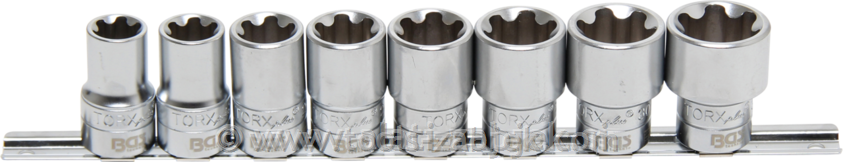 8-piece set of sockets for Torx Plus 1/2, 18EP - 32EP_x005F BG8807_x005FWheele840 BGS TECHNIC