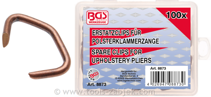 Upholstery clips, 100-piece set BGS TECHNIC