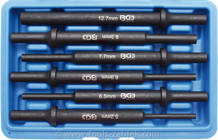 6-piece air hammer set for extraction ofshafts and screws BGS TECHNIC