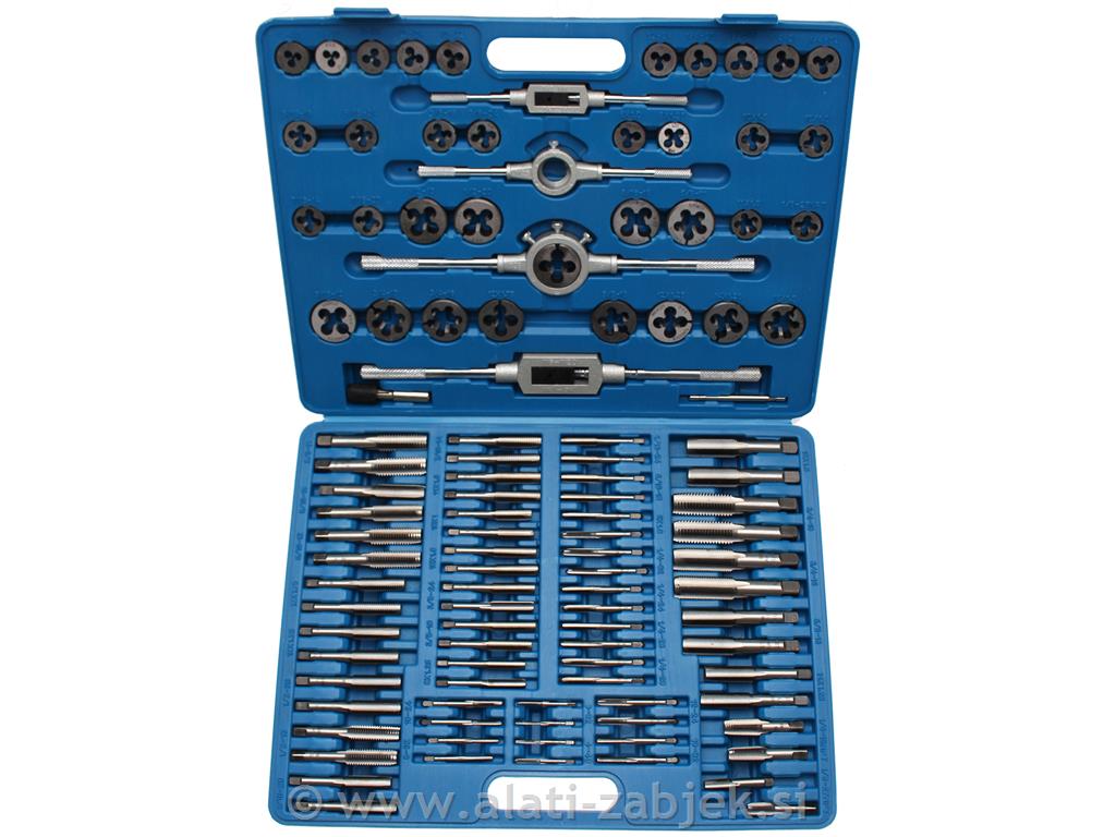 Tap drill bits and jaws, metric and SAE,110-piece set BGS TECHNIC
