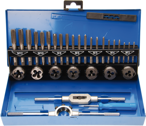 Set of threaded jaws and drill bits M3 -M12 BGS TECHNIC