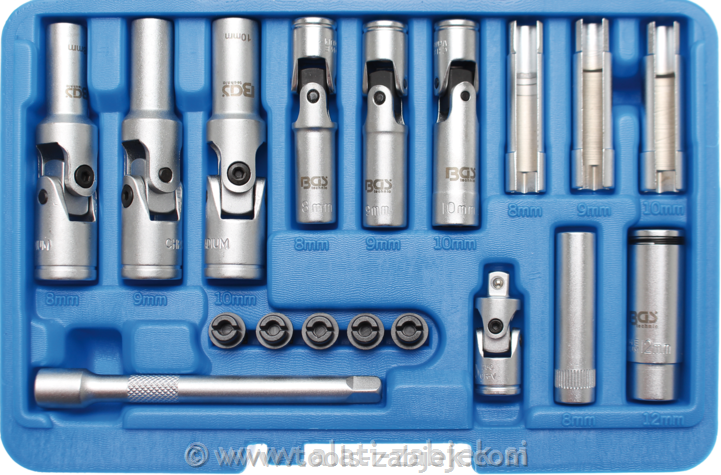 Glow plug socket set, 18 pcs BGS TECHNIC