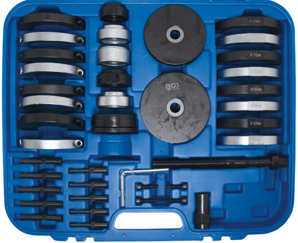 Wheel bearing mounting and dismounting tool set for VAG BGS TECHNIC