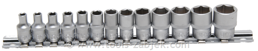 13-piece set of sockets 1/4“ 4 - 14 mm BGS TECHNIC