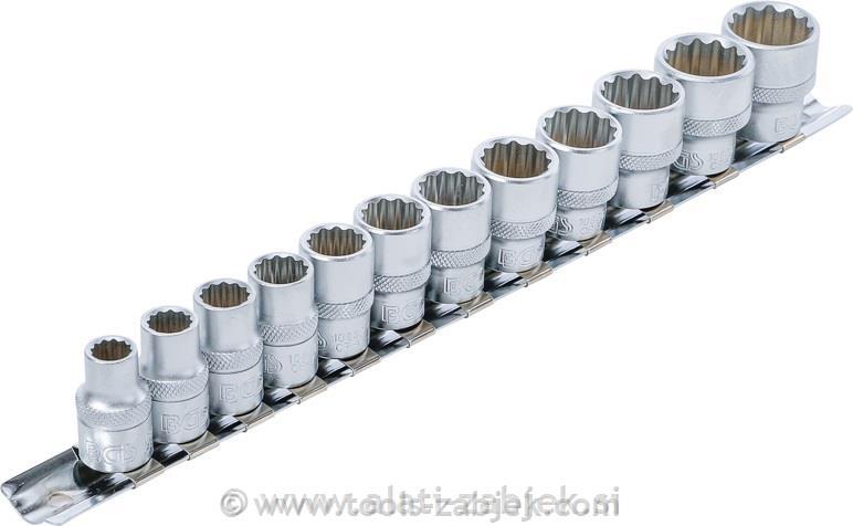 12pcs Socket Set, 3/8", 12-pt., 8-19mm BGS TECHNIC