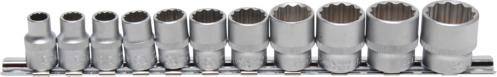 11-piece set of 12-point sockets, inch sizes 3/8" BGS TECHNIC