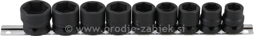 Set of impact sockets, extra shallow, 1/2" 13-24 mm BGS TECHNIC