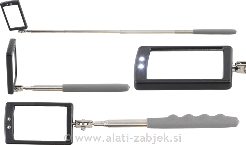 Telescopic inspection mirror with LED lights 290 - 876 mm BGS TECHNIC