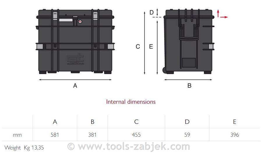 Tool box with 4 empty drawers AI1.KT02 GT LINE
