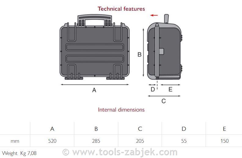Waterproof polypropylene tool case GT LINE