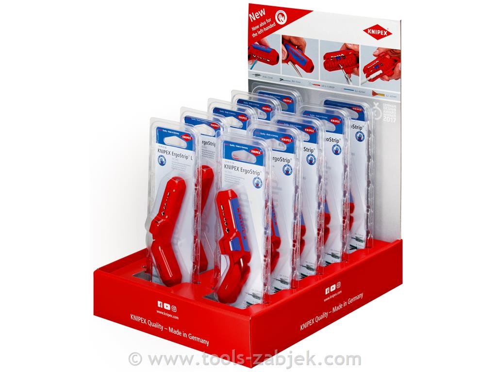 Counter display with insulation stripping tool ErgoStrip® KNIPEX