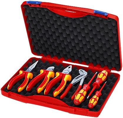 Tool box with electricians' pliers and screwdrivers 00 21 15 KNIPEX