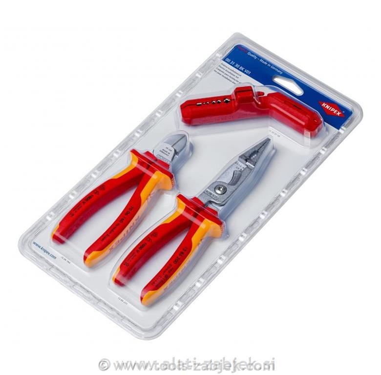 3-piece tool set for electricians 00 3130 BK V01 KNIPEX