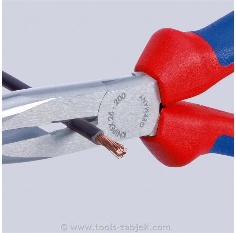 Bent nose chrome-plated pliers 26 22 200 KNIPEX