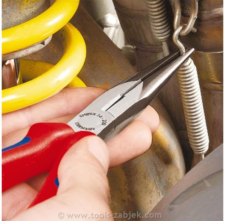 Bent nose chrome-plated pliers 26 22 200 KNIPEX