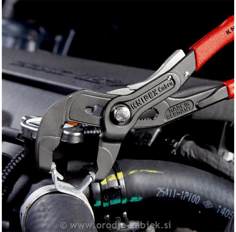 Spring hose clamp pliers with retainer 85 51 250 AF KNIPEX