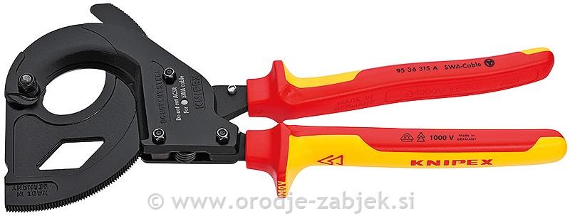 VDE cable shears with ratchet 95 363 15A KNIPEX