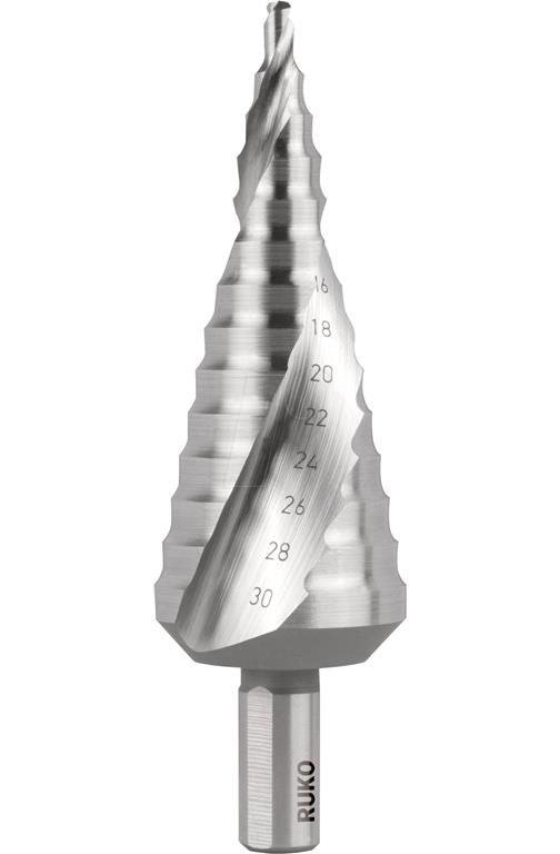 Step drill bit HSS 4 - 30 mm RUKO